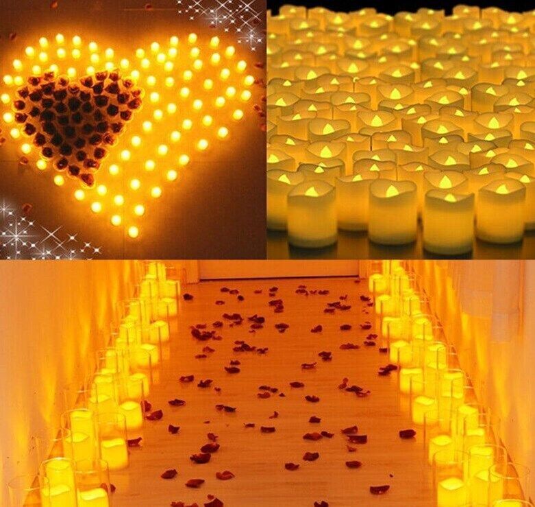 24PCS Led Tea Lights Candles LED FLAMELESS Battery Operated Wedding Party UK