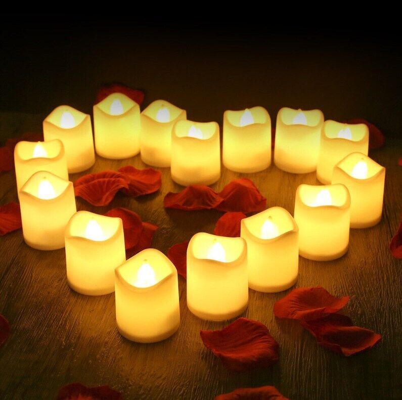 24PCS Led Tea Lights Candles LED FLAMELESS Battery Operated Wedding Party UK